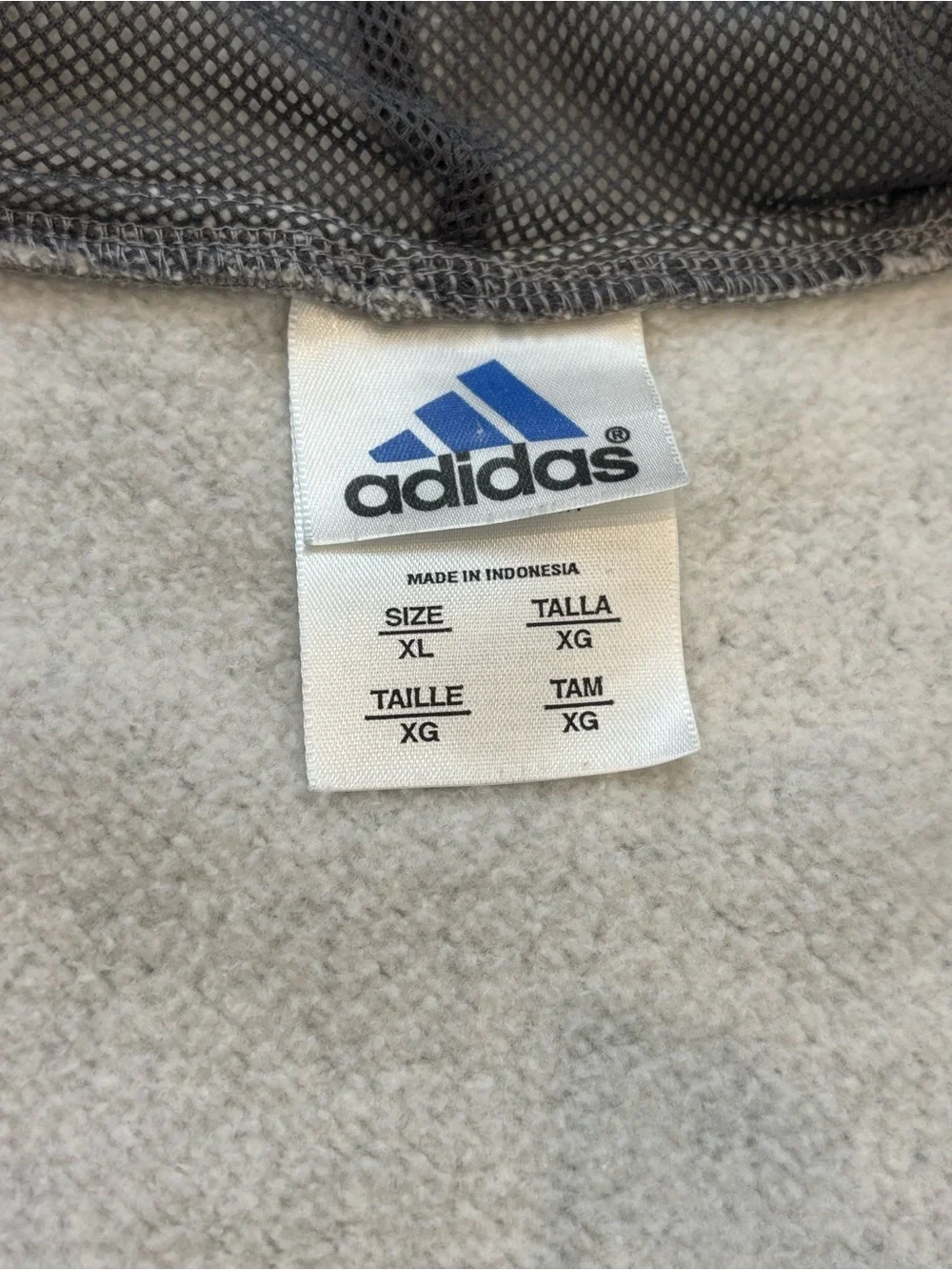 Vintage adidas Men's XL Gray Sleeveless Hoodie Zip Pullover Fleece Streetwear